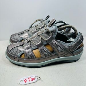 OrthoFeet 997 Verona Pewter Teal Womens Comfort Fisherman Sandals Shoe Size 9N